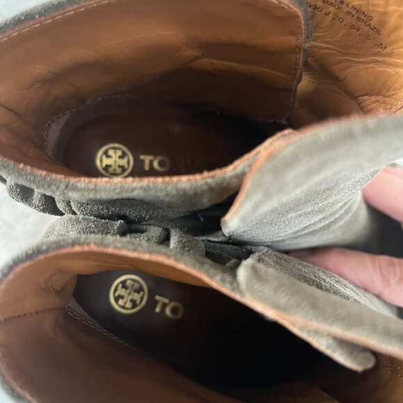 Tory Burch Lila Green Leather (Suede) Women's Bootie Size: 5.5 - Picture 10 of 16